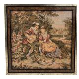 French Framed Pastoral Scene Tapestry