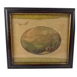 Framed Landscape Print with Castle Ruins