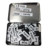 Assorted Magnetic Word Tiles in Tin