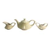 Studio Pottery MCM Yellow Tea Set