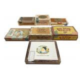 Collection of Seven Vintage Cigar Boxes