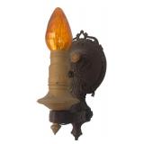 Vintage Cast Metal Wall Sconce Light 11"