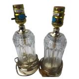 Pair of Pressed Glass Table Lamps 10 H