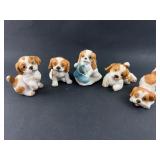 5 Ceramic Cavalier Spaniel Dog Figurines