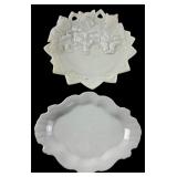 Milk Glass Anthropomorphic Fox Trinket Dish Lot