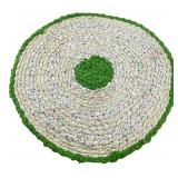 Handmade Circular Braided Rag Rug 26.5" Dia