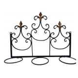 Black Metal Fleur-de-Lis Wall Planter Holder