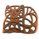 Otagiri Copper Tone Metal Cat Trivet 1999