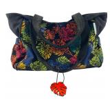 Caribbean Joe Tropical Leaf Canvas Tote Bag