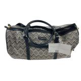 Adrienne Vittadini Batik Ivory Canvas Duffle
