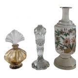 Vintage Glass Vanity Bottles & Candlestick