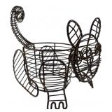 Wire Cat Figural Basket Holder