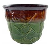 USA Pottery Two-Tone Floral Planter