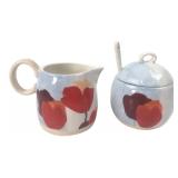 Anthropologie Floral Creamer & Sugar Bowl Set