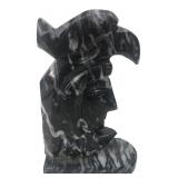 Carved Banded Stone Profile Bust