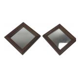 Pair of Small Wood Framed Mirrors 5x5