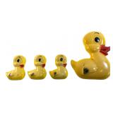 Set of 4 Chalkware Duck Wall Plaques