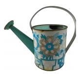 Floral Painted Metal Watering Can 6" H