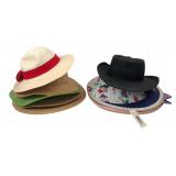 12-Piece Assorted Sun Hats & Fedoras Lot
