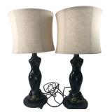 VTG Ceramarte Batuque Cachaca Rum Bottle Lamps