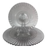 Set of Two Clear Pressed Glass Plates