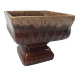 Brown Drip Glaze Square Ceramic Footed Bowl