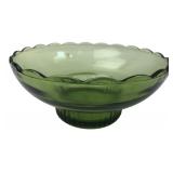 E.O. Brody Co. Green Glass Pedestal Bowl M2000