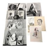 Mixed Art Lot Rosamond Lithograph & Drawings
