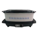 West Bend Slow Cooker Blue Wheat Motif