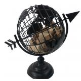 Decorative Metal Globe Wine Cork Holder