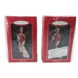 Pair Hallmark Keepsake Barbie 2000 Ornaments