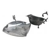 B.W. Buenilum Aluminum Dish & Pewter Gravy Boat