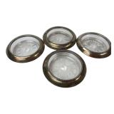Frank M. Whiting Sterling Glass Coasters Set of 4