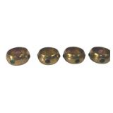 Set of 4 Hammered Brass Napkin Rings