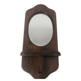 Wooden Wall Mirror with Shelf