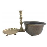 Dirigold Dish, Etched Bowl & Candlestick