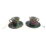 Nippon Hand Painted Rose Demitasse Cup Set
