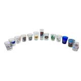 13 Assorted Souvenir Shot Glasses