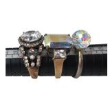 Lot of 3 Assorted Rings Incl 925 Sterling