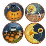 Sakura Pumpkin Hollow Halloween Plates Set of 4