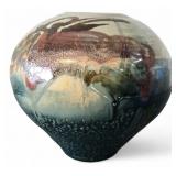 Signed Studio Pottery Abstract Glazed Vase