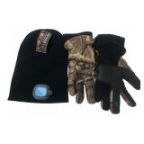 HEYAXA LED Beanie Hat & Camo Gloves Set