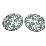 Bee & Willow Pinecone Pattern serving Plates Pair