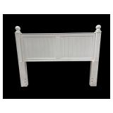 White Painted Wood Queen Headboard