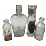Vintage Clear Glass Apothecary & Food Bottles