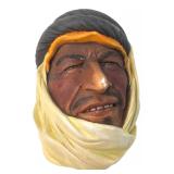 Chalkware Bedouin Head Wall Plaque 5 in