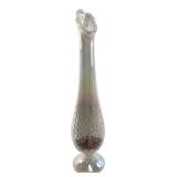 S. Bryan Signed Iridescent Art Glass Vase 11" H