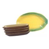 5-Piece Ceramic Corn Serving Platter & Dishes