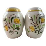 Hand-Painted Floral Ceramic Salt & Pepper Shakers