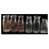 Assorted Dairies Vintage Glass Milk Bottles